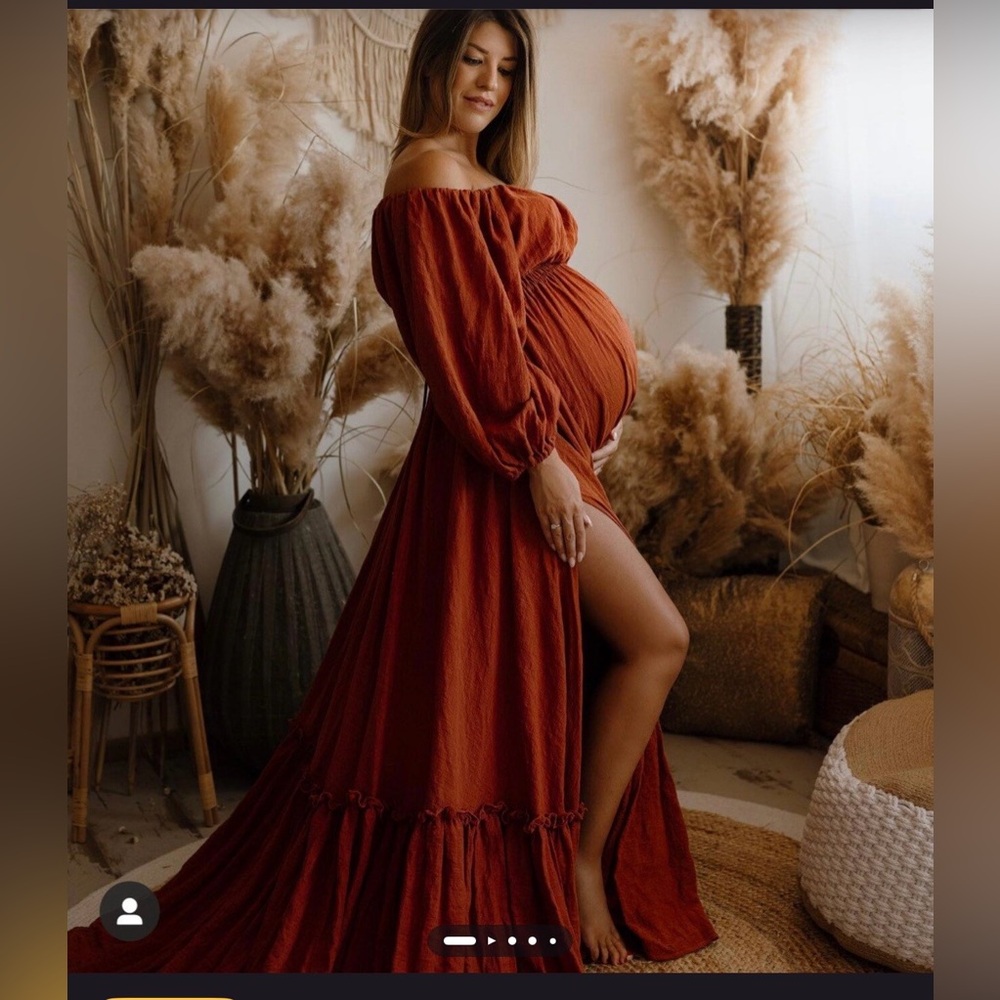 Reclamation Rust Boho Maxi Dress | Multi-Size Fit | Photography / Maternity